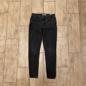 Levis 535 Super Skinny Jeans 29 Dark Wash Black Denim Minimalist Classic Pants